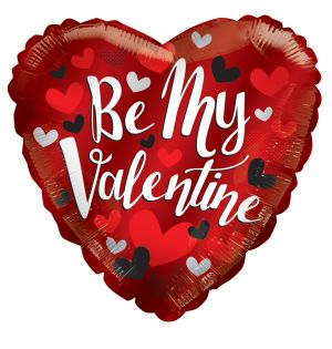 09" Be My Valentine Balloon (Inflated with Cup and Stick)