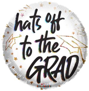 09" Hats Off To The Grad Balloon (Inflated with Cup and Stick)