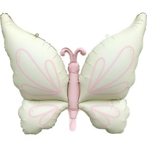 37" Matte White Elegant Butterfly Balloon