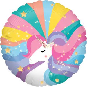 18" Bright Rainbow Unicorn Balloon