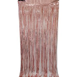 6.5ft x 3.25ft Fringe Curtain - Rose Gold