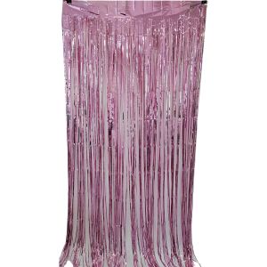 6.5ft x 3.25ft Fringe Curtain - Pink
