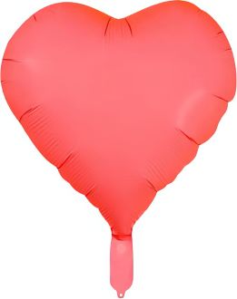 18" Neon Red Heart (non-packaged) Balloon