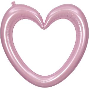 20" Linking Ring Heart Pink Balloon