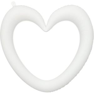 20" Linking Ring Heart White Balloon