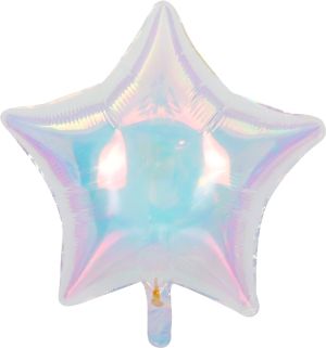 18" Iridescent Clear Star Balloon (air only)