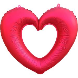 18" Linking Heart Matte Red Balloon