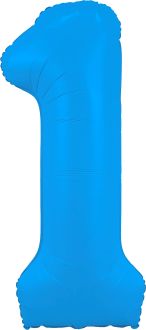 34" Neon Blue Number 1 Balloon