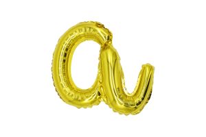 12" Gold Script Letter A Balloon