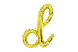 20" Gold Script Letter D Balloon
