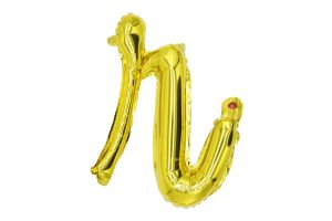 12" Gold Script Letter R Balloon