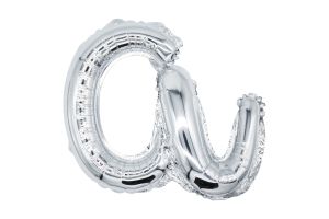 12" Silver Script Letter A Balloon