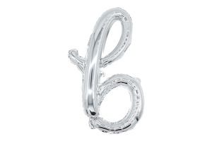 20" Silver Script Letter B Balloon