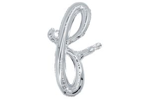 20" Silver Script Letter F Balloon