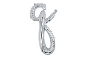 20" Silver Script Letter Q Balloon