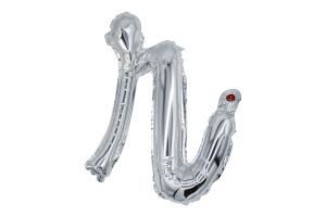 12" Silver Script Letter R Balloon