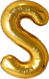 34" Gold Letter S Airise Balloon