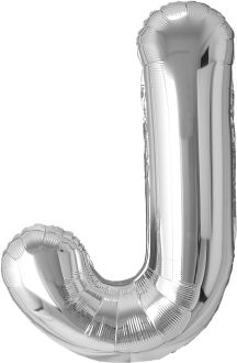 34" Silver Letter J Airise Balloon