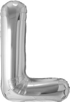 34" Silver Letter L Airise Balloon