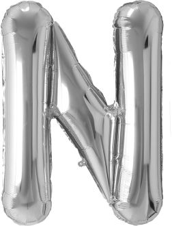 34" Silver Letter N Airise Balloon
