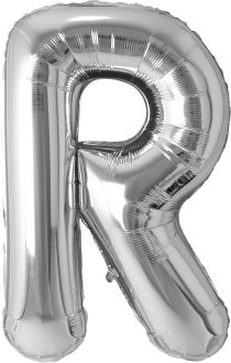 34" Silver Letter R Airise Balloon