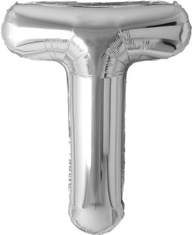 34" Silver Letter T Airise Balloon
