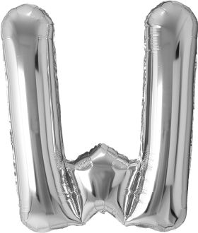 34" Silver Letter W Airise Balloon
