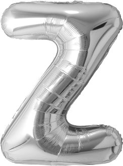 34" Silver Letter Z Airise Balloon