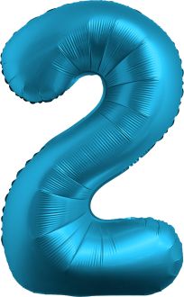 34" Chrome Blue Number 2 Balloon