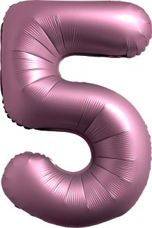 34" Chrome Pink Number 5 Balloon