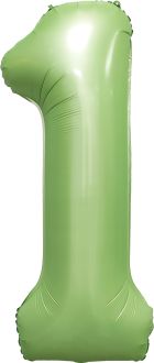 34" Matte Green Number 1 Balloon