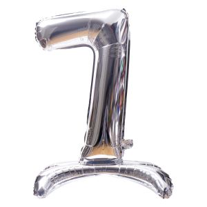 32" Stand Up Silver Number 7 Balloon
