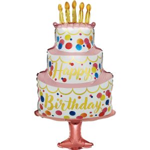 32" Happy Birthday Elegant Cake Balloon