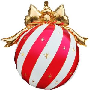 28" Red and White Ornament Balloon