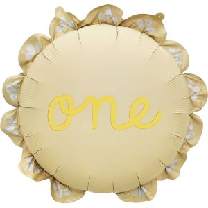22" Gold One Baby Flower Balloon