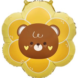 18" Sunny Teddy Bear Flower Balloon