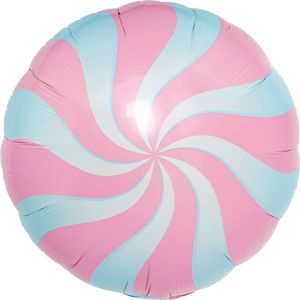 18" Candy Swirl Baby Pink Balloon