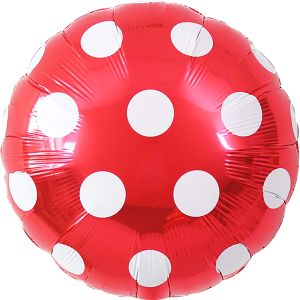 18" Candy Dots Red Balloon