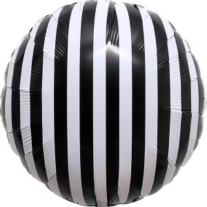 18" Striped Candy Black Balloon