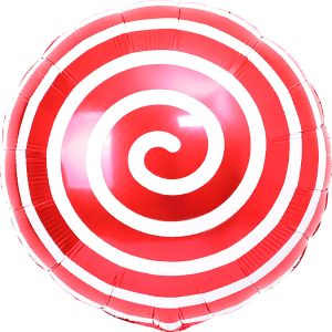 18" Candy Spiral Red Balloon