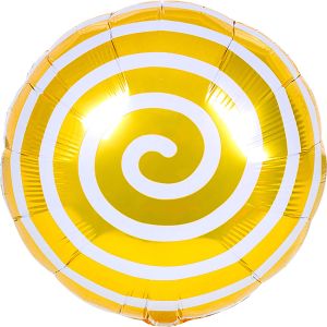 18" Candy Spiral Yellow Balloon