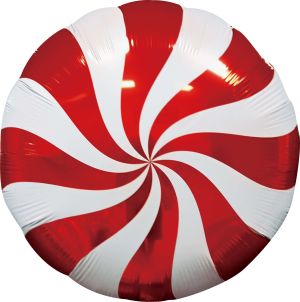 18" Candy Swirl Cherry Red Balloon
