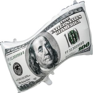 26" 100 Dollar and 1 Dollar Bill Balloon