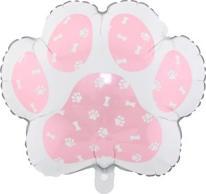 20" Pink Dog Paw Balloon
