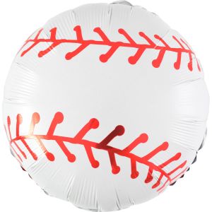 18" White Baseball Balloon