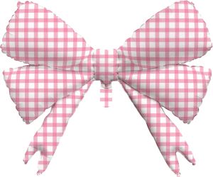 30" Pink Checkered Bow Balloon