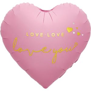 18" Love Love Love You Pink Heart Balloon