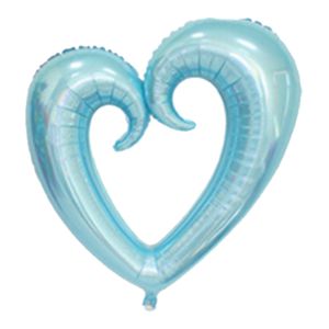 31" Linking Heart Baby Blue Balloon