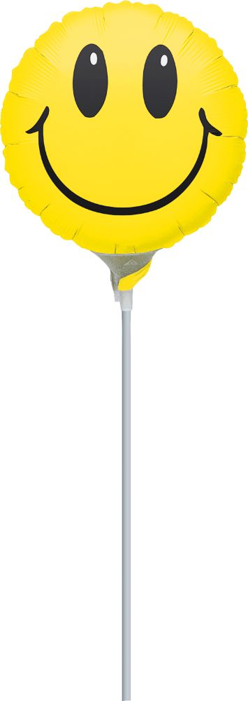 09" Smile Balloon (Inflated with Cup and Stick)