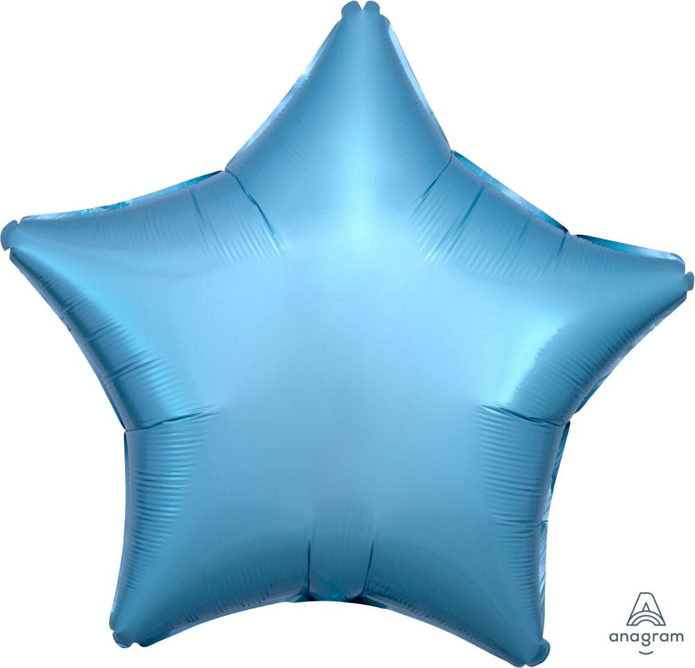 18" Metallic Pearl Pastel Blue Star Balloon